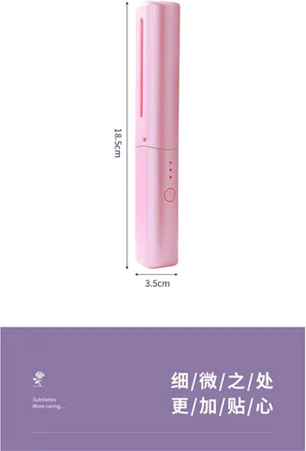 Miniatura 7 de Mini alisador de pelo recargable, mini alisador de pelo de viaje 2 en 1, alisador de pelo portátil inalámbrico recargable USB-c (verde, 1 unidad)