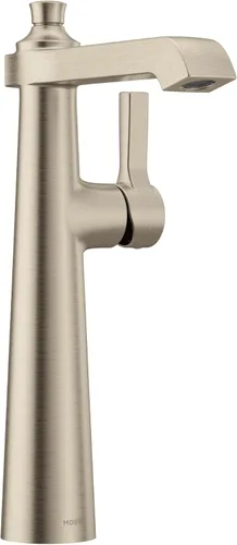 Moen S6982BN Flara - Grifo de baño con un solo orificio para lavabo, níquel cepillado cepillado níquel