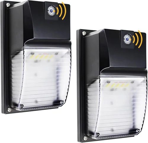 HiBay Paquete de 2 luces LED de pared de 18 W, 5000 K 1980 LM eqv. 60-100 W HPS/HID, lámparas de exterior IP65 para porche, patio, casa, 100-277