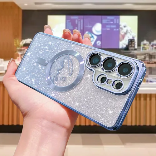 Miniatura 213 de ZONRW - Funda para Samsung Galaxy S22 Ultra magnética, para mujeres y niñas, cubierta trasera suave, lujosa, con corazón de amor, bling, degradado