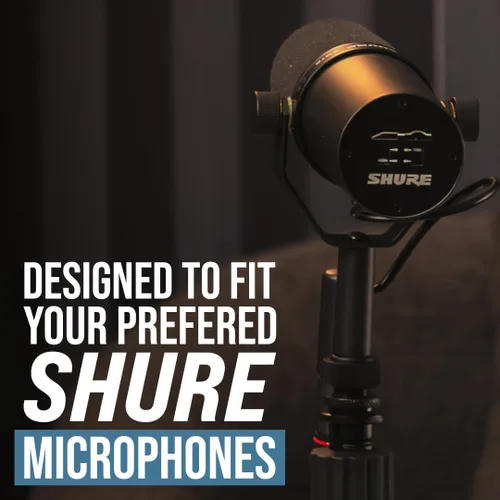 Miniatura 2 de Shure by Gator - Soporte de micrófono compacto de perfil bajo con pluma de una sola sección; (SH-DESKTOP2)