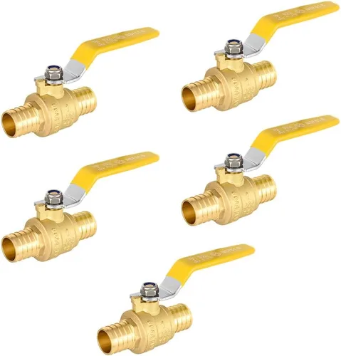 Miniatura 14 de EFIELD Válvula de bola de cierre de puerto completo de latón Pex de 1 pulgada, mango amarillo certificado UPC de latón (VALVE020)