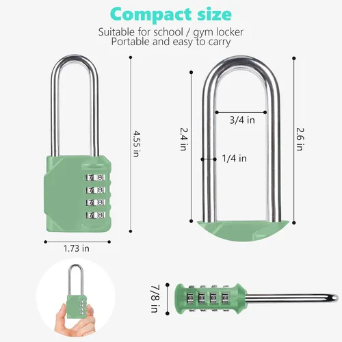 Miniatura 2 de CL21KG - Candado de combinación de 2.6 pulgadas de largo con grillete, candado de combinación de 4 dígitos, establece tu propia combinación para 1 x