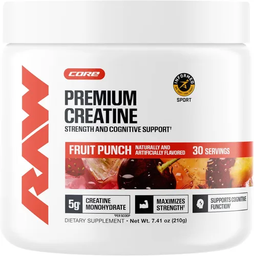 Miniatura 11 de RAW Nutrition Polvo de monohidrato de creatina, sabor frambuesa azul (30 porciones) - Suplemento de monohidrato de creatina micronizado