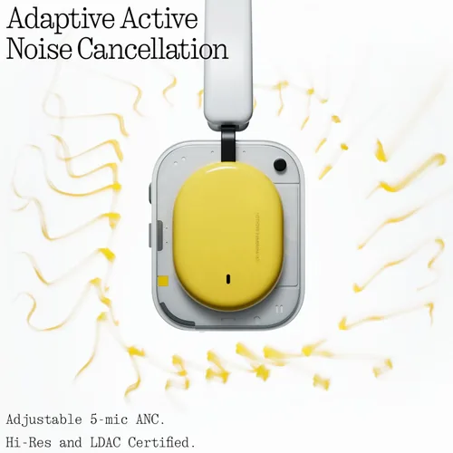 Miniatura 6 de Nothing Auriculares (a) Auriculares con cancelación activa de ruido adaptables 2026, auriculares inalámbricos Bluetooth 5.4 ANC con LDAC Hi-Res, 5