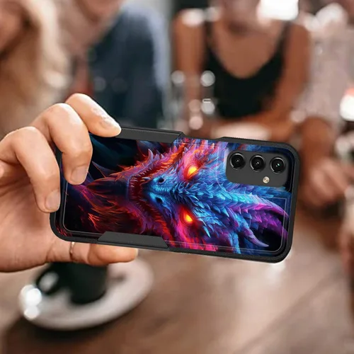 Miniatura 6 de Funda para Galaxy A14 5G, resistente de doble capa híbrida de policarbonato duro, goma suave, a prueba de golpes, funda protectora resistente