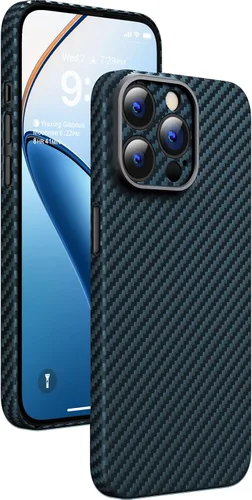 Miniatura 8 de memumi Funda delgada de fibra de aramida real para iPhone 15 Pro, resistente y duradera de 0.020 in, ajuste delgado para iPhone 15 Pro, funda de 15