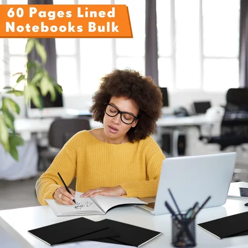 Miniatura 6 de Mimorou 100 piezas de cuadernos diarios a granel - Cuadernos kraft de tapa blanda A5 pequeños de 5.5 pulgadas x 8.3 pulgadas con 60 páginas 30 hojas