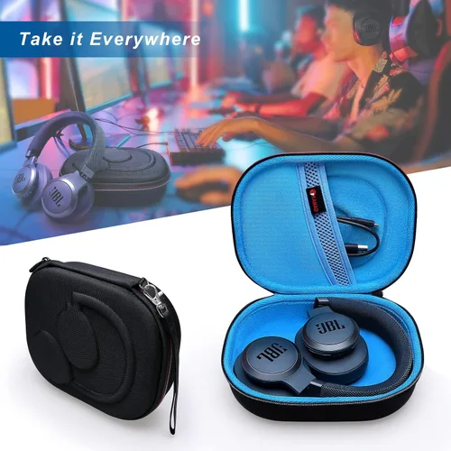 Miniatura 2 de XANAD Funda rígida para JBL Tune 720BT/770NC/710BT/760NC/700BT/750BT/510BT/660NC/520BT/500/E45BT y JBL Live Negro exterior+interior azul