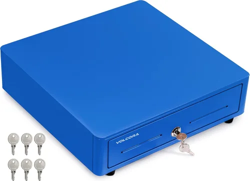 Miniatura 10 de Volcora Cajón de caja registradora para sistema de punto de venta (POS) con esquina redonda de 13 pulgadas, bandeja extraíble para monedas, 4 Gris
