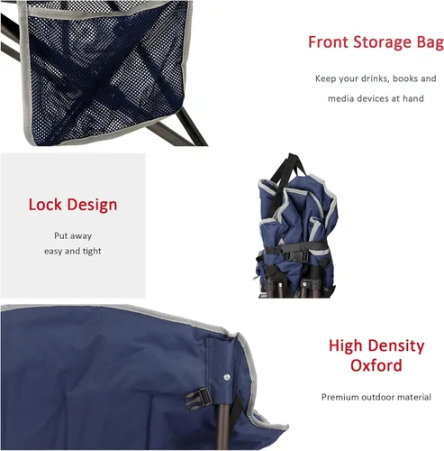Miniatura 6 de SUNNYFEEL Silla de campamento de gran tamaño, silla plegable de luna, silla grande para adultos, silla de césped portátil de 500 libras con bolsa