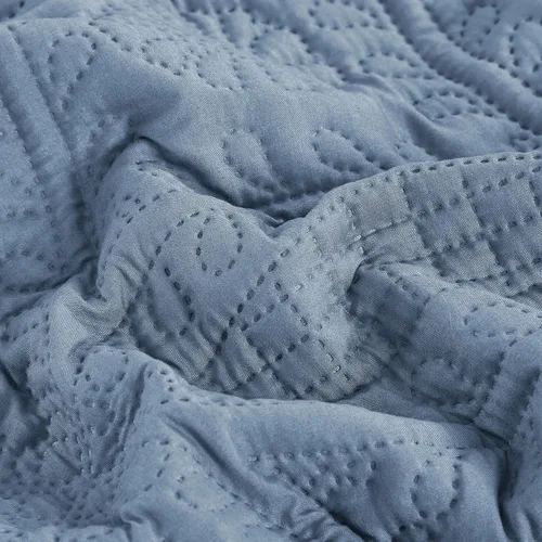 Miniatura 7 de Chezmoi Collection Austin - Juego de colcha tamaño matrimonial/doble, colcha de microfibra ligera acolchada Pinsonic de 3 piezas, color azul grisáceo