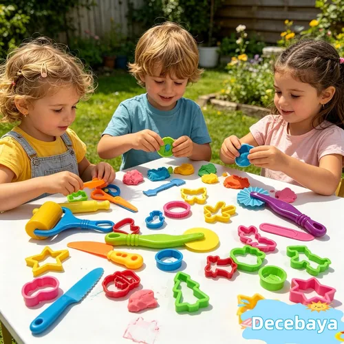 Miniatura 6 de Juego de herramientas Playdough, 24 piezas de herramientas de masa para niños de 4 a 8 años, accesorios de masa, incluye rodillo cortador, rodillos