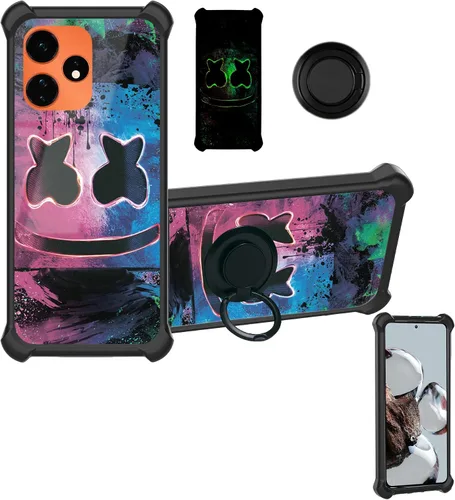 Miniatura 5 de Aroepurt Funda compatible con Nothing Phone 2a Phone Case Cover [PC duro + silicona suave] [soporte de anillo] [efecto luminoso] YGH-BQ