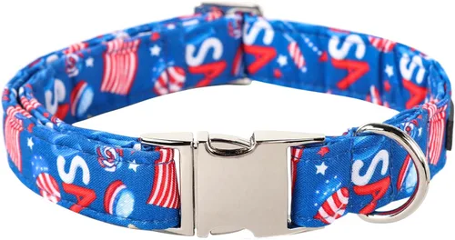 Miniatura 26 de Collar para perro Lionet Paws, cómodo y ajustable, collar lindo con hebilla de metal para perros machos y hembras, patrón de pelota de tenis, Tennis