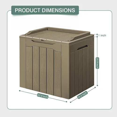 Miniatura 5 de GUNJI Caja pequeña de 30 galones para exteriores, impermeable, de resina, contenedor de almacenamiento con cerradura, caja de entrega de paquete