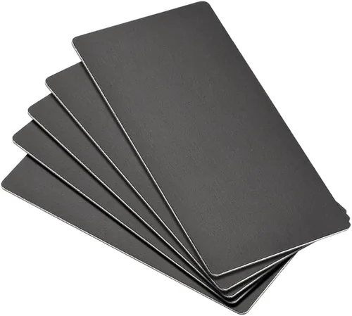 Miniatura 7 de uxcell Tarjeta de metal en blanco 2.598x1.772x0.020 in Placa de aluminio anodizado para bricolaje Impresión láser Grabado Negro 5