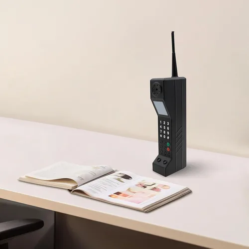Teléfono falso Prop Retro Teléfono, teléfono de los años 90 para el hogar (negro)