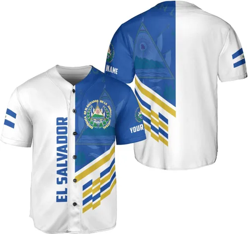 Miniatura 10 de Personalizado El Salvador Camiseta De Béisbol, Camisa Personalizada Hombres Orgullosos Camisetas De La Bandera De El Salvador, Camisas Del Salvador