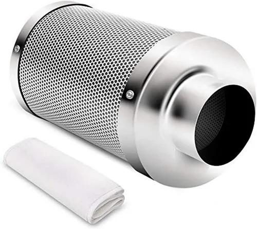 Miniatura 11 de iPower Filtro de carbono de aire de 4 pulgadas, con carbón virgen australiano para ventilador en línea, hidroponía, tienda de cultivo, prefiltro