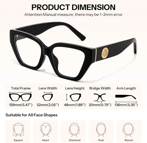 Miniatura 6 de FEISEDY Gafas de bloqueo de luz azul ojo de gato para mujer, diseño moderno de ojo de gato para uso diario B0350