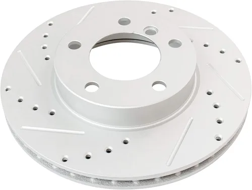 Miniatura 5 de TRQ Kit de pastillas de freno y rotor delantero y trasero de cerámica de alto rendimiento con revestimiento en G ranurado X perforado compatible