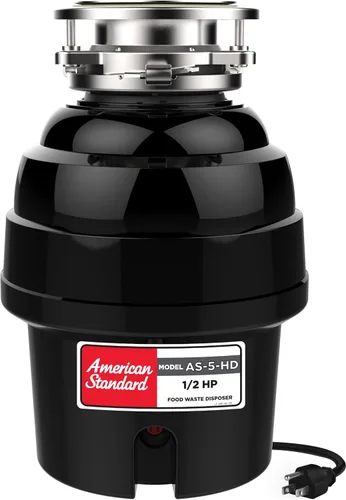 Miniatura 9 de American Standard 10-US-AS-5 Sistema de molienda de residuos de alimentos de acero inoxidable antiatascos para desechos de basura, línea delgada