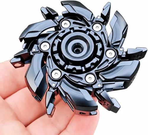 T-Conceal EDC Fidget Sliders Open Armor Spinning TopFidget Juguetes Alivio del estrés para adultos Metal magnético (negro)