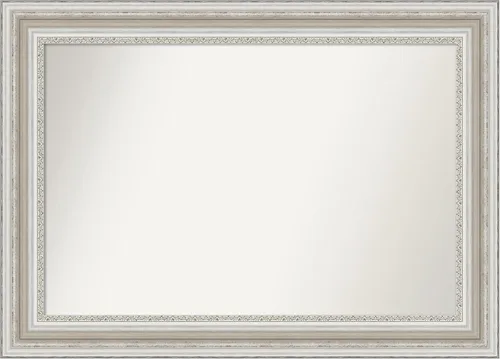 Miniatura 249 de Amanti Art Espejo de baño plateado para sobre el fregadero, 26 x 26 pulgadas, espejo cuadrado de plata antigua, marco de madera tradicional mediano
