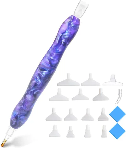 Praise V Do Taladro de arte de pintura de diamante morado DotAccessories Tools Pen, herramienta selector de gemas de diamantes de imitación para