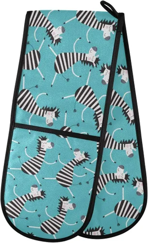 Miniatura 41 de ZZXXB Spring Bird - Guantes de cocina dobles con diseño floral de mariposa, resistentes al calor, antideslizantes, extra largos de 7 x 35 pulgadas