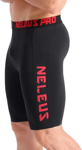 Miniatura 2 de NELEUS Paquete de 3 pantalones cortos de compresión para correr con bolsillos para hombre