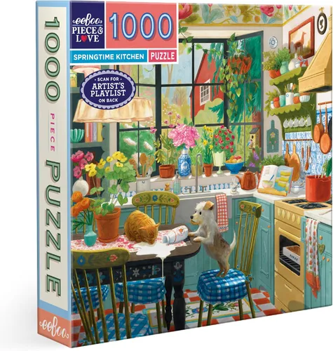 Miniatura 21 de eeBoo Rompecabezas de cocina de lavanda de 1000 piezas, rompecabezas cuadrado para adultos con referencia de imagen, piezas brillantes y duraderas