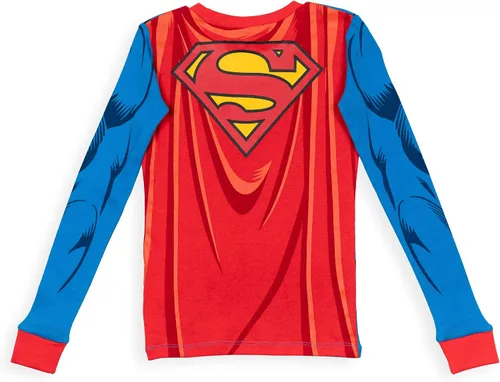 Miniatura 4 de DC Comics Justice League Batman Superman - Conjunto de pijama de 2 piezas camiseta de manga larga y pantalones