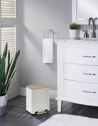 Miniatura 4 de SunnyPoint Cubo de basura pequeño de 6 litros (1.58 galones) con cubos interiores de plástico; baño rectangular, oficina, cocina y dormitorio, paso
