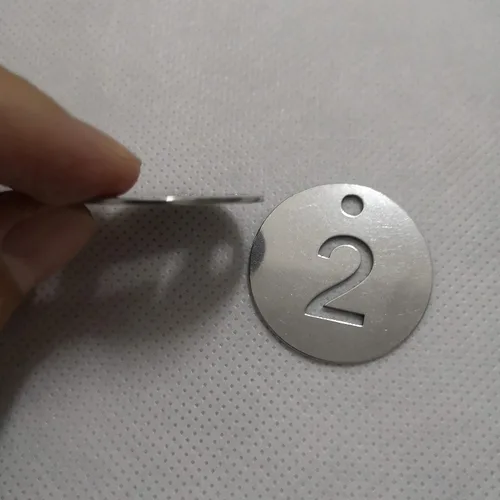 Miniatura 3 de Diámetro de 1.18 pulgadas de acero inoxidable hueco, etiquetas clave con anillos (1-10)