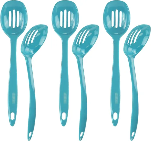 Miniatura 14 de Reston Lloyd Cuchara ranurada de melamina utensilio de cocina de alta calidad con mango ergonómico resistente al calor, plástico duradero sin BPA