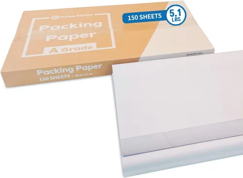 HANA PAPER Hojas de papel de embalaje de tamaño grande de 30.5" x 17" (150 hojas, 5.5 lb) para mudanzas, papel de periódico grado A para envolver,