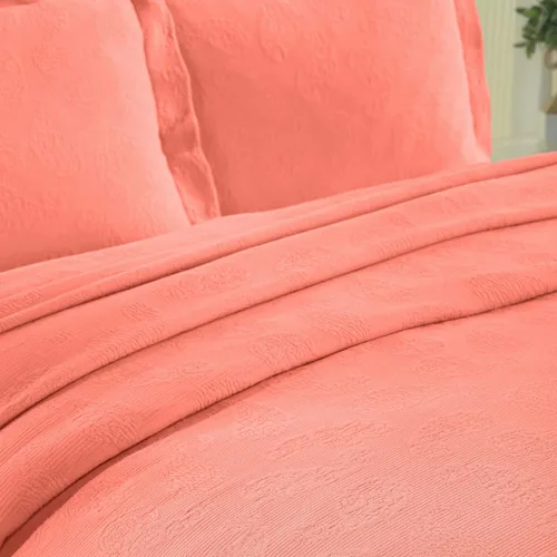Miniatura 8 de Superior colcha de una plaza de jacquard y matelasse 100 % algodón de alta calidad, turquesa, individual, Coral, gemelo