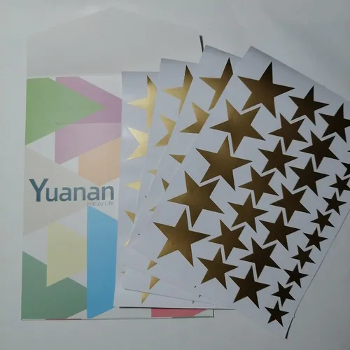 Miniatura 6 de Calcomanías de vinilo con diseño de estrellas para guardería, dormitorio, habitación de niños o niñas, sala de juegos, aula, sala de estar, dorado