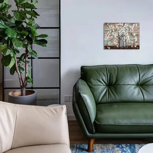Miniatura 7 de KERPEESU Lienzo para baño, diseño de flores, diseño moderno de granja, pintura para dormitorio, acuarela, decoración de pared, obra de arte Marrón