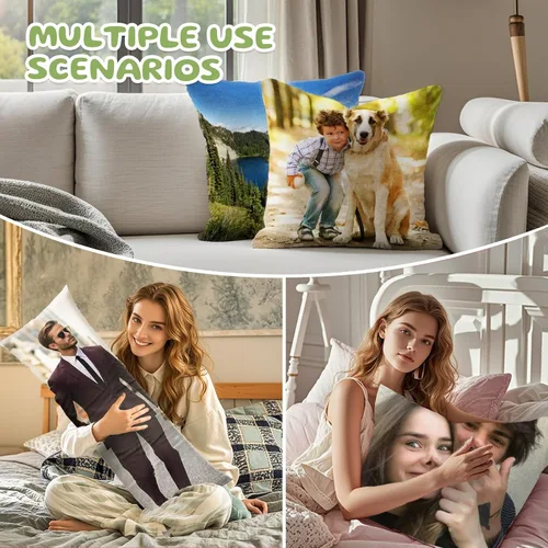 Miniatura 6 de Bemaystar Almohada personalizada con imagen, almohada personalizada con foto, funda de almohada personalizada con foto, regalos personalizados