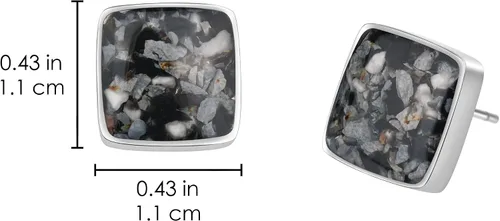 Miniatura 6 de Lauren-Spencer Aretes cuadrados de piedras preciosas para mujer, delicados aretes de piedra de malaquita y sodalita de turquesa hipoalergénicos