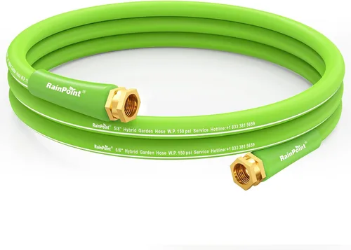 Miniatura 11 de RAINPOINT Leader - Manguera de jardín de 5 pies, manguera de agua ligera con mango giratorio, flexible, resistente, goma híbrida, con accesorios