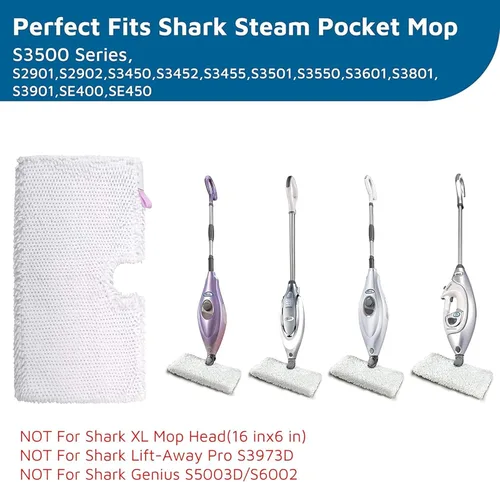 Miniatura 2 de F Flammi Paquete de 12 almohadillas de repuesto para trapeador de vapor Shark S3501 S3601 S3801 S3901 S2902 S3550 S3450 SE450, almohadillas