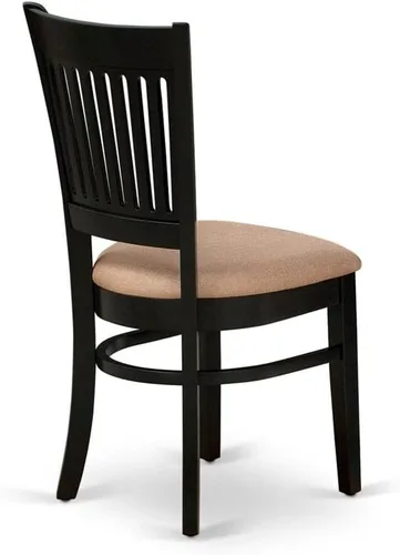 Miniatura 6 de East West Furniture VAC-BLK-C Vancouver Sillas de Comedor - Sillas de Madera Tapizadas en Tela de Lino, Juego de 2, Negro