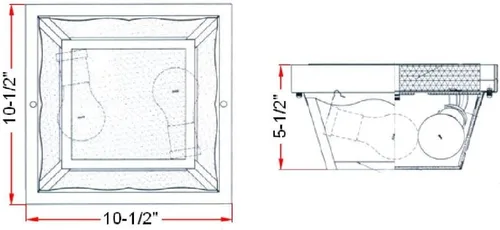 Miniatura 2 de Design House 501858 Lámpara de techo tradicional de 2 luces para exteriores/interiores regulables con vidrio esmerilado para porche, entrada, patio