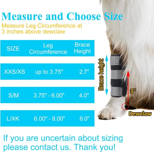 Miniatura 3 de Muñequera carpiano para perros para articulaciones de corvejón frontal, previene lesiones, esguinces ayuda con la pérdida de estabilidad causada por