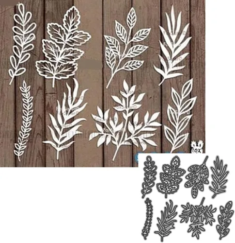hinana Juego de 8 troqueles de hoja de metal, varias hojas de corte de flores, plantillas de corte para manualidades, álbumes de recortes, álbumes