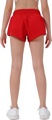 Miniatura 4 de Aurefin Pantalones cortos deportivos para niñas, pantalones cortos ligeros para correr para adolescentes, niñas, pantalones cortos deportivos